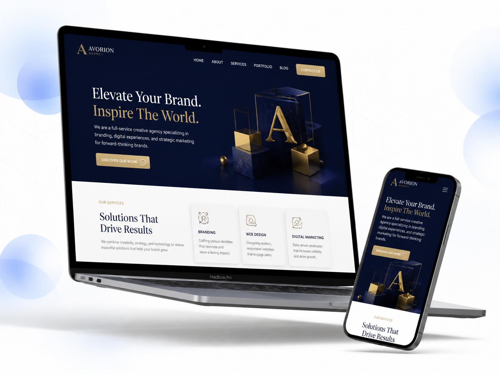 Premium MacBook and smartphone showing SK Prime Digital website